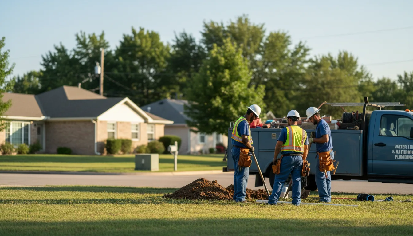 Residential water line and bathroom plumbing service in Dubois, IN